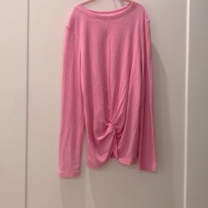 Girls pink tie front sweater size xl